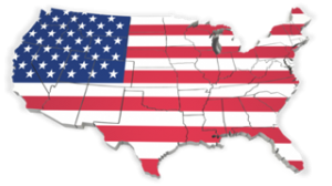 United States Map with One Flag